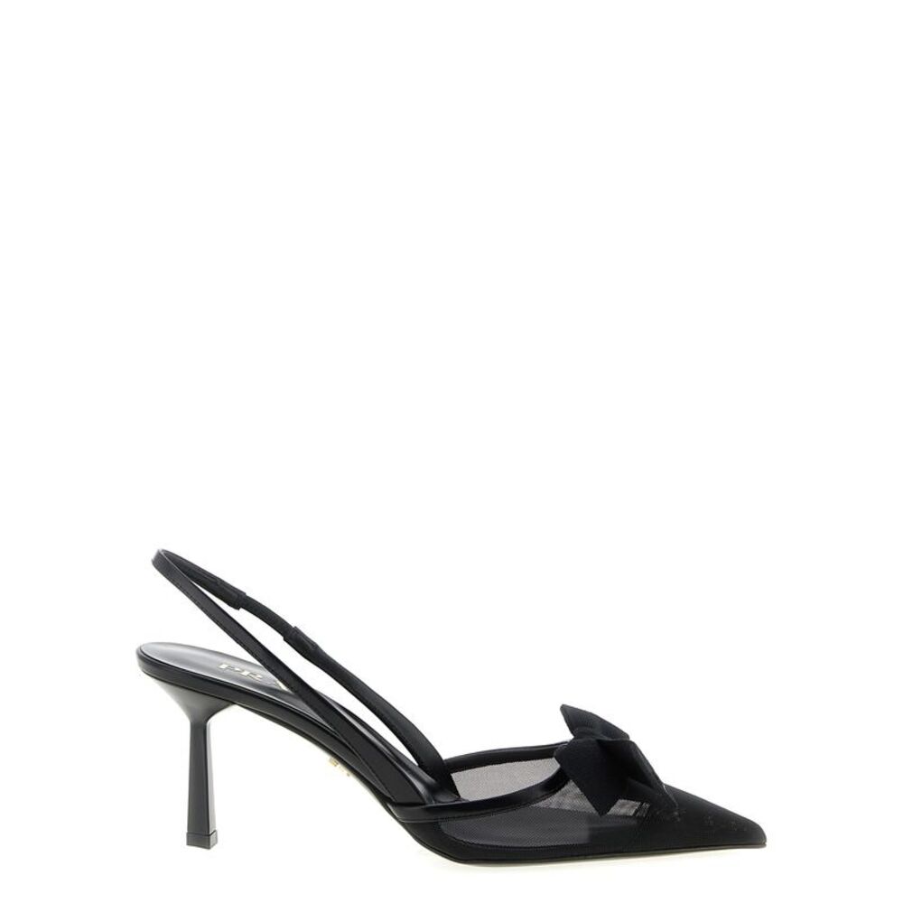Prada Black Polyamide Mid Heel Women's Pumps